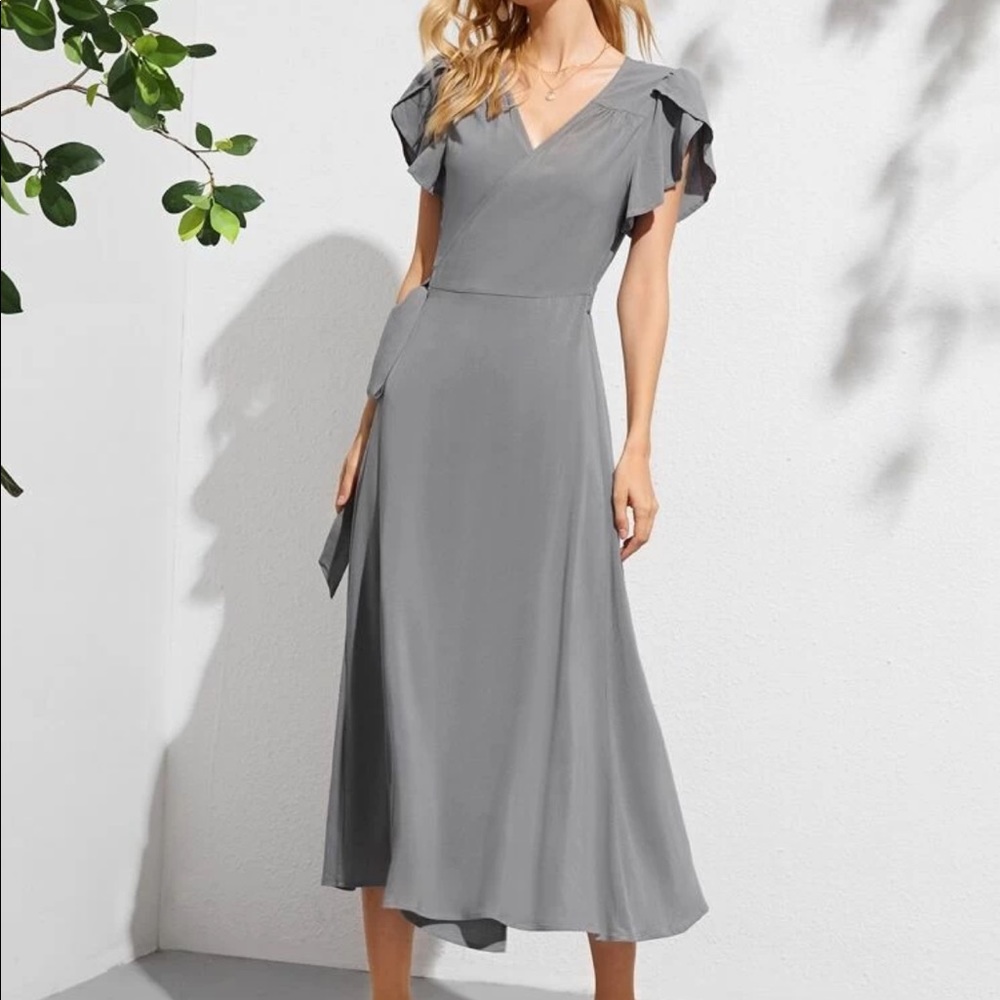 Midi gray dress